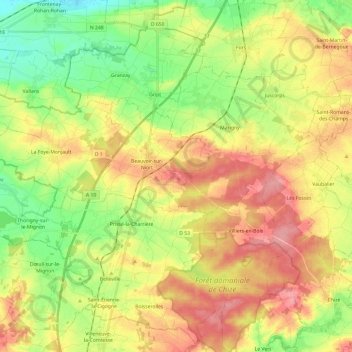 Mappa topografica 79360, altitudine, rilievo