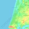 Mappa topografica Dunas de Mira, Gândara e Gafanhas, altitudine, rilievo