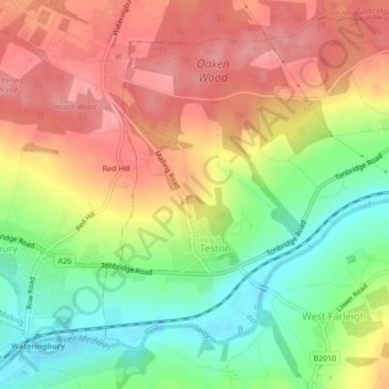 Mappa topografica Teston, altitudine, rilievo