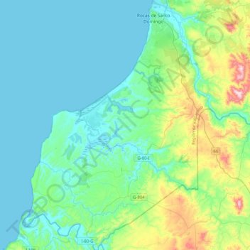 Mappa topografica Santo Domingo, altitudine, rilievo