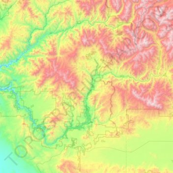 Mappa topografica South Fork Boise River, altitudine, rilievo