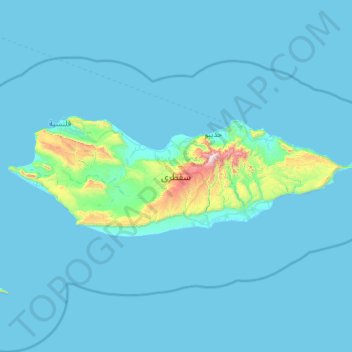 Mappa topografica سقطرى, altitudine, rilievo