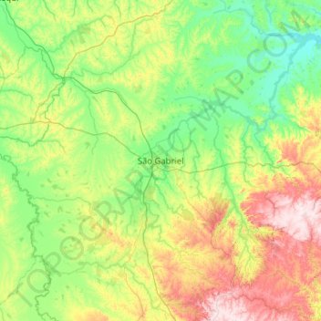Mappa topografica São Gabriel, altitudine, rilievo