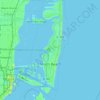 Mappa topografica Miami Beach, altitudine, rilievo