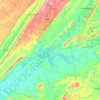 Mappa topografica Cherokee County, altitudine, rilievo
