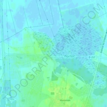 Mappa topografica 33440, altitudine, rilievo