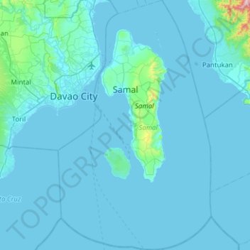 Mappa topografica Samal, altitudine, rilievo