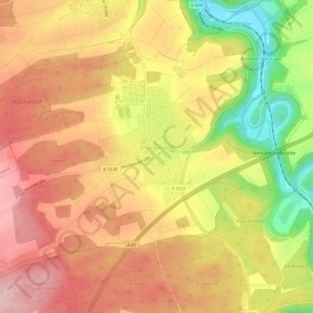 Mappa topografica Villingendorf, altitudine, rilievo