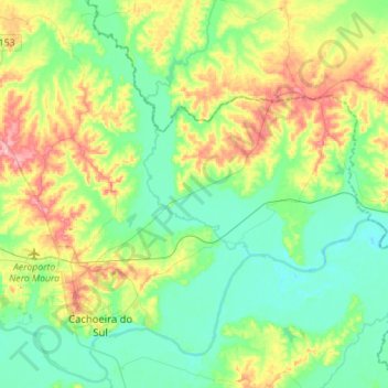 Mappa topografica Bosque, altitudine, rilievo