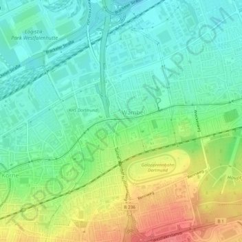 Mappa topografica Wambel, altitudine, rilievo