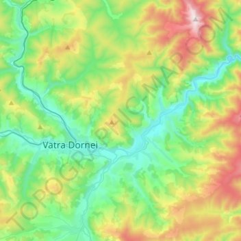 Mappa topografica Dorna-Arini, altitudine, rilievo