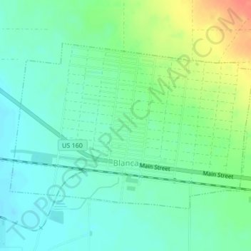 Mappa topografica Blanca, altitudine, rilievo