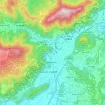 Mappa topografica Gavardo, altitudine, rilievo