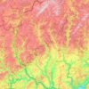 Mappa topografica Eifelkreis Bitburg-Prüm, altitudine, rilievo