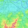 Mappa topografica London Borough of Southwark, altitudine, rilievo