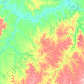 Mappa topografica Canabrava, altitudine, rilievo