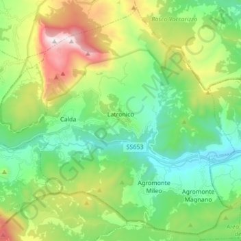 Mappa topografica Latronico, altitudine, rilievo