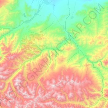 Mappa topografica Шуйский сумон, altitudine, rilievo