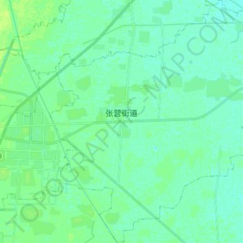 Mappa topografica 张营街道, altitudine, rilievo