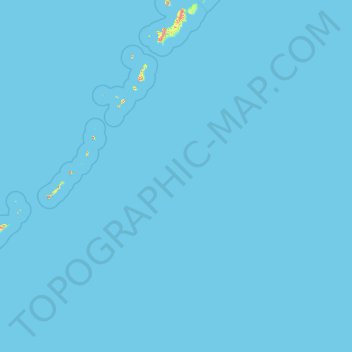 Mappa topografica Kuril Islands, altitudine, rilievo