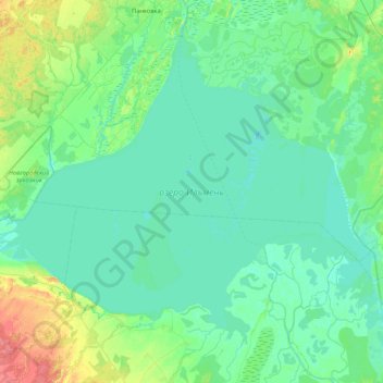 Mappa topografica озеро Ильмень, altitudine, rilievo