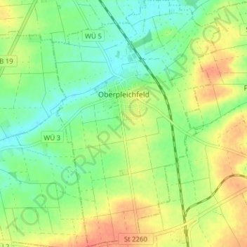 Mappa topografica Oberpleichfeld, altitudine, rilievo