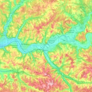 Mappa topografica 24750, altitudine, rilievo