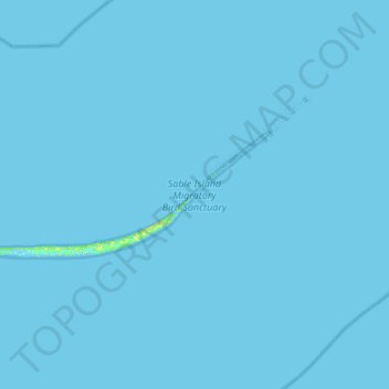Mappa topografica Sable Island, altitudine, rilievo
