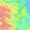 Mappa topografica County Durham, altitudine, rilievo