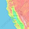 Mappa topografica Northern California, altitudine, rilievo