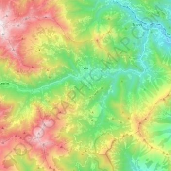 Mappa topografica Viù, altitudine, rilievo