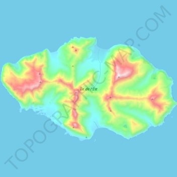 Mappa topografica Île de l'Est, altitudine, rilievo