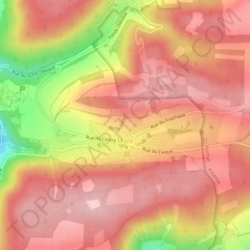 Mappa topografica Mont, altitudine, rilievo