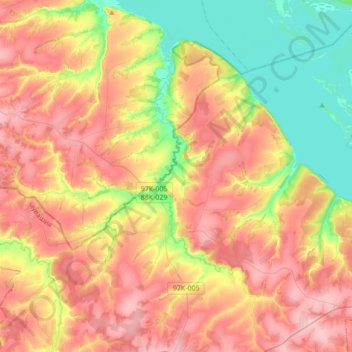 Mappa topografica Сундырь, altitudine, rilievo