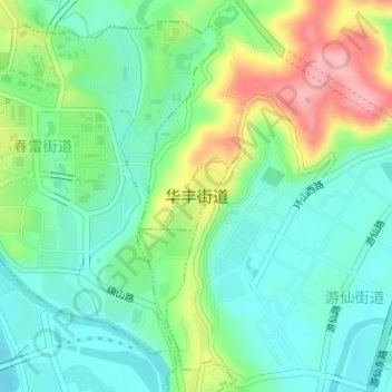 Mappa topografica 华丰街道, altitudine, rilievo