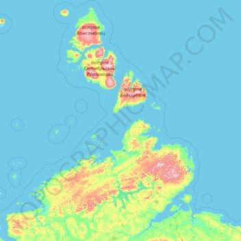Mappa topografica городское поселение Диксон, altitudine, rilievo
