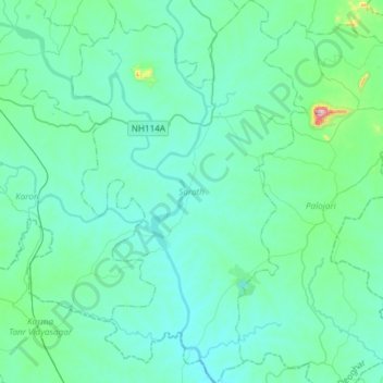 Mappa topografica Sarath, altitudine, rilievo