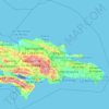 Mappa topografica Repubblica Dominicana, altitudine, rilievo