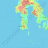 Mappa topografica Sulawesi Selatan, altitudine, rilievo