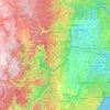 Mappa topografica Blue Mountains National Park, altitudine, rilievo