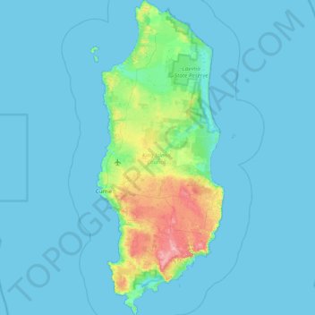 Mappa topografica King Island, altitudine, rilievo