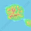 Mappa topografica Tahiti, altitudine, rilievo