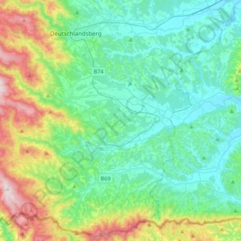 Mappa topografica Wies, altitudine, rilievo