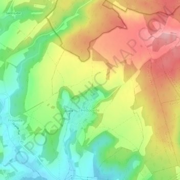 Mappa topografica Hédouville, altitudine, rilievo