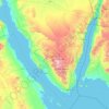 Mappa topografica Governatorato del Sinai del Sud, altitudine, rilievo