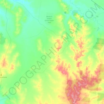 Mappa topografica Kogan, altitudine, rilievo