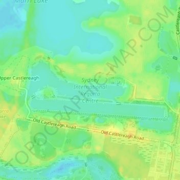 Mappa topografica Sydney International Regatta Centre, altitudine, rilievo