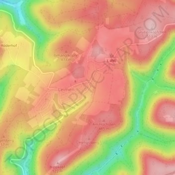 Mappa topografica 66978, altitudine, rilievo