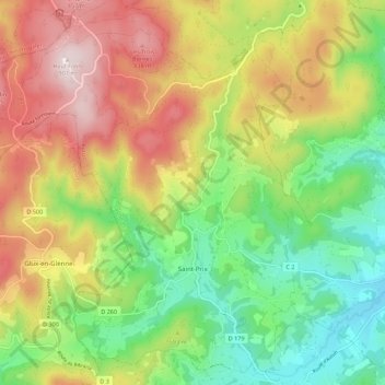 Mappa topografica Saint-Prix, altitudine, rilievo