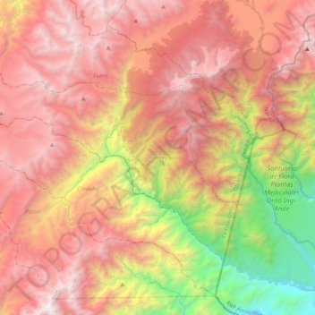 Mappa topografica Puerres, altitudine, rilievo